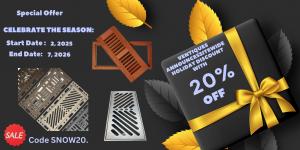 Celebrate the Season: Ventiques announces 20% Sitewide Holiday Discount with Code SNOW20.