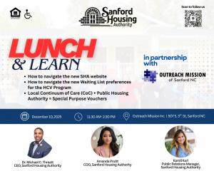 Lunch & Learn Partnership Flyer for OMI Shelter and SHA