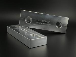 A pair of aluminum vise jaws