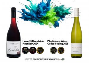 Home Hill Landslide Pinot 2024 & Pike and Joyce Ceder Riesling 2025 - Red Wine and White Wine of the 2025 Boutique Wine Awards