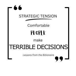 Lesson 8. Strategic Tension Meme teaches us to keep moving forward and not fall into complacency.