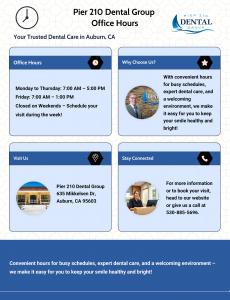 Your Go-To Dental Office in Auburn, CA Convenient Hours & Top-Notch Care at Pier 210 Dental Group