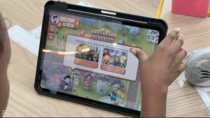 Student Playing myPeekaville Learning Game