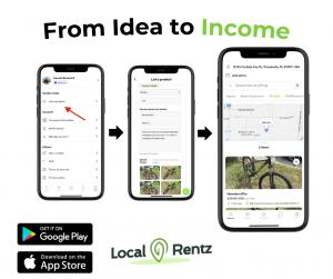Image showing the rental process using the local rentz app