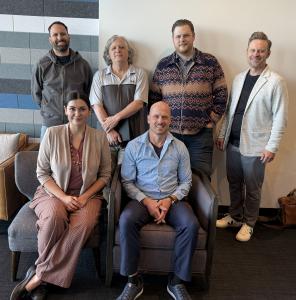 Talbot West and Lucidity Sciences Announce Strategic Partnership. Standing, from left: Brian Pasi, Stephen Karafiath, Richard Wellman, Alan Mullenix, Steve Larsen. Seated: Alexandra Pasi, PhD, Jacob Andra