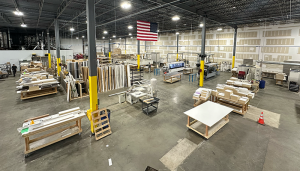 The interior of the new California Closets production facility in Raleigh.