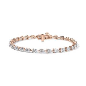 Rose gold diamond tennis bracelet with pear-shaped stones