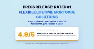 KIS Finance rated 4.9/5 for flexible lifetime mortgage and equity release solutions in 2026.