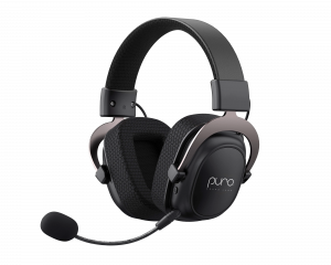 PuroGamer-BT volume-limiting gaming headset featuring padded ear cushions and a detachable microphone.