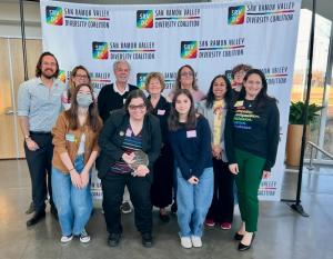 PFLAG Danville-San Ramon Valley Team receiving the Dr Martin Luther King Jr Day Award in Jan, 2025.