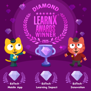 LearnX Awards Triple Diamond Winner Badge Studycat