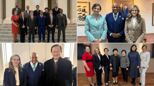 U.S. VIP Fact-Finding group with members of the Unification Church, Pastor Mark Burns, ALLATRA President Maryna Ovtsynova, and ALLATRA volunteer Markéta Vacková in Seoul