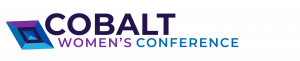 Cobalt Women’s Conference logo featuring a geometric cobalt-blue and purple icon beside the words ‘Cobalt Women’s Conference’ in gradient blue and purple text.