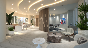 Gables Riverwalk Interior Lounge and Amenities