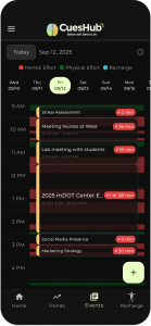CuesHub App Calendar