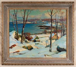 Oil on canvas by Aldro T. Hibbard (1886-1972), titled Rockport Overlooking Back Beach, purchased directly from the artist, 30 inches by 36 inches (canvas). Estimate: $25,000-$50,000.