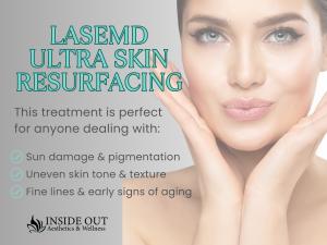 Ultra fractional laser device for skin resurfacing and texture improvement at Inside Out Aesthetics & Wellness.