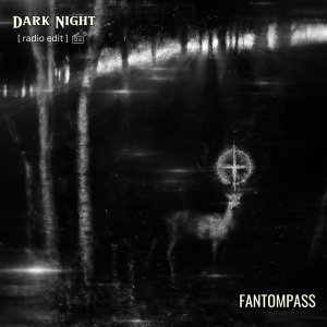 Album cover for “Dark Night” shows a dark forest scene illuminated by a glowing stag, inspired by “The Vision of Saint Hubert” (1890) by Franz von Stuck, symbolizing mysticism and spiritual revelation.