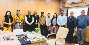 Senior officials from the NDMC Education Department and Vibha team members at the MoU signing ceremony