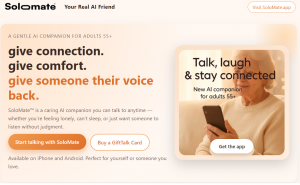 SoloMate™ is a caring AI companion you can talk to anytime