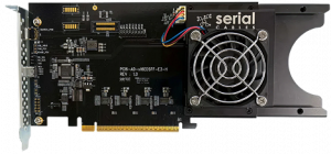 Front view of the “Hermes” PCIe Gen6 x16 EDSFF-to-AIC Redriver Card