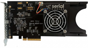 Front view of the “Hermes” PCIe Gen6 x8 EDSFF-to-AIC Redriver Card