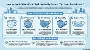 Queen Mary University London tested 5 masks against roadside diesel soot and the results