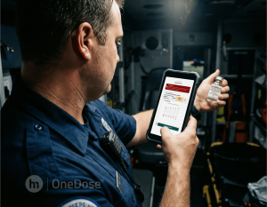 Paramedic using the eMACC feature through OneDose