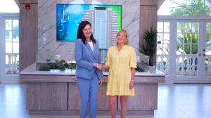 Island at West Bay's Sales Team Katie Brady and Beth Ann Bruner smiling at camera