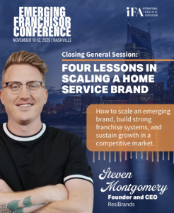 IFA promotional poster highlighting speaker Steven Montgomery, CEO of ResiBrands