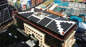 Commercial solar installation on an office building in Makati, Philippines