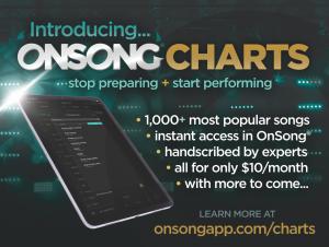 OnSong Charts is a service launched in conjunction with OnSong 2026 that provides access to over 1,000 hand-scribed, OnSong-optimized chord charts