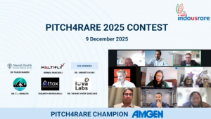 Pitch4RARE, IndoUSrare's virtual startup pitch competition held on December 9, recognizing innovative, patient-centered solutions advancing equitable care for individuals living with rare diseases.
