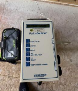 Continuous digital radon monitor used for 48-hour radon testing in Maryland homes