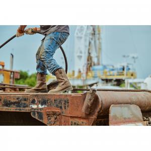 Worker wearing Iron Age Outlaw Work Boot on Rig