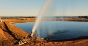XPEL water evaporator on waste pond