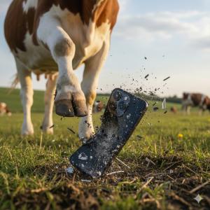 Cow Damages Phone
