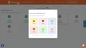 Peekapak Teacher Led Check-In Tool Modal
