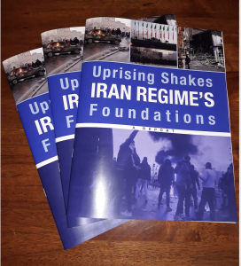 picture of the cover of NCRIUS released a 60-page report, Uprising Shakes Iran Regime's Foundations