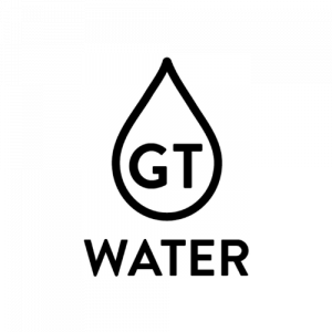 GT Water Logo - water drop with GT in the middle and Water below.