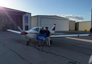 Blitz Aviation Student Celebrating Instrument Rating Checkride
