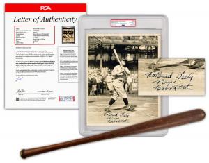 Babe Ruth signed PSA/DNA Type II vintage press photograph taken by baseball photographer Charles M. Conlon, capturing a famous image of the “Sultan of Swat”. Estimate: $5,000-$7,000.
