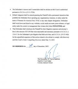 Butch Conz Veterans for America First Shut Down