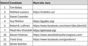 Table 1 - US House of Representative Candidates