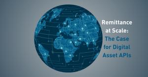 Stylized digital globe with Africa highlighted using circuit-like patterns, representing scalable remittance infrastructure powered by digital asset APIs and global financial connectivity.