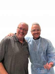 This is an image of Dr. Joe Mehranfar who has placed over 20,000 dental implants and our patient.