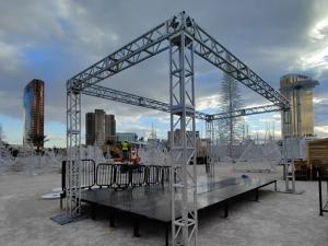 Smartstage truss is used to fortify the core Enchant Christmas structure.