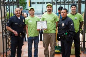 The L.A. Police Department recognized the volunteers with a Certificate of Appreciation for their work.