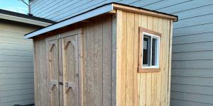 Outdoor wooden storage shed