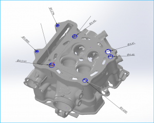 Probe hole diameters against scan part for inspection and part verification all in Mastercam with PCMM